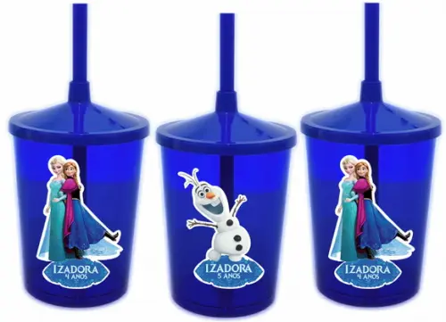 Copo com Canudo Frozen Olaf Prazo Reduzido