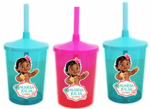 Copo com Canudo Moana Baby