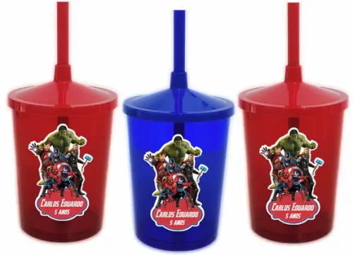 Copo com Canudo Os Vingadores