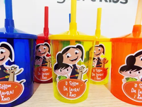 Copo com Canudo Personalizado Show da Luna