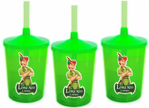 Copo com Canudo Peter Pan