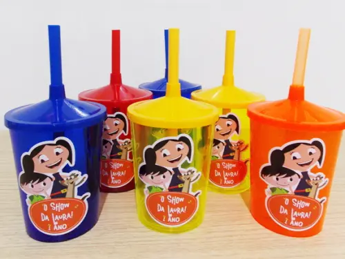 Copo com Canudo Personalizado Show da Luna