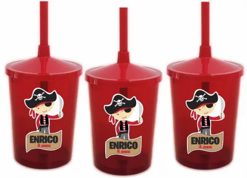 Copo com Canudo Pirata