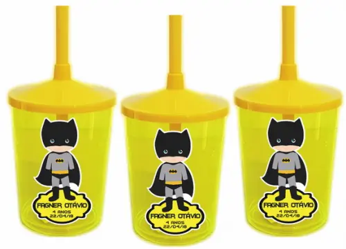 Copo com Canudo Shake Batman