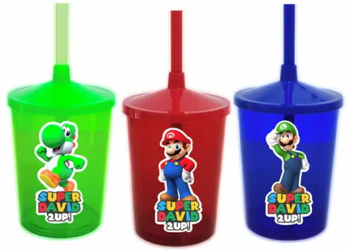 Copo com Canudo Shake Super Mário e Amigos