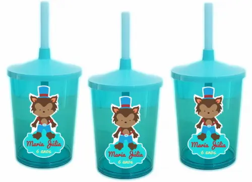 Copo com Canudo Shake Twister Chapeuzinho Vermelho