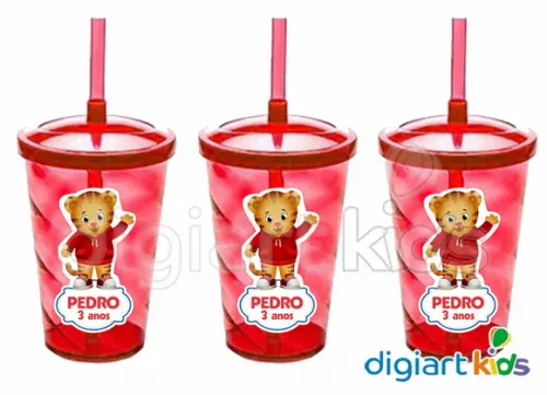 Copo com Canudo Shake Twister Daniel Tigre