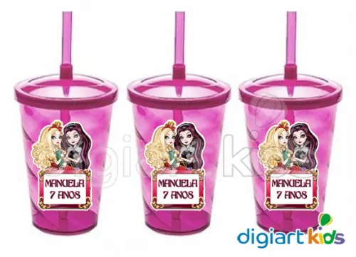 Copo com Canudo Shake Twister Ever After High
