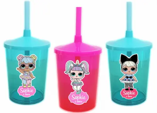 Copo com Canudo Shake Twister LOL