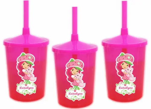 Copo com Canudo Shake Twister Moranguinho