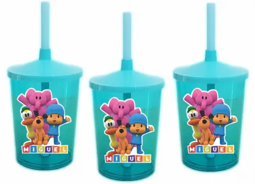 Copo com Canudo Shake Twister Pocoyo