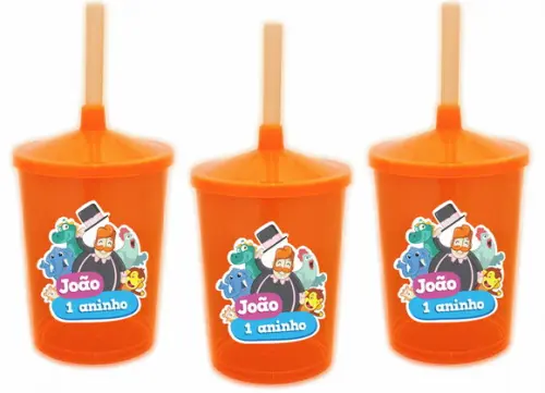 Copo com Canudo Shake Twister Safari do Bita