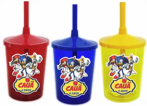 Copo com Canudo Sonic