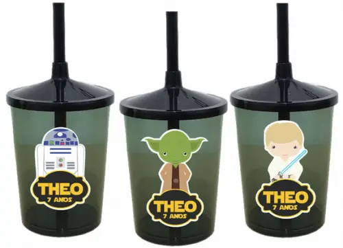 Copo com Canudo Star Wars