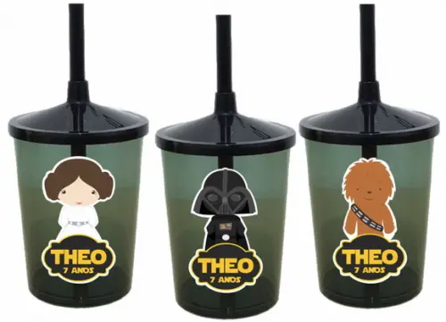 Copo com Canudo Star Wars Prazo Personalizado