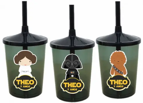 Copo com Canudo Star Wars