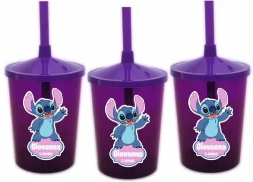 Copo com Canudo Stich