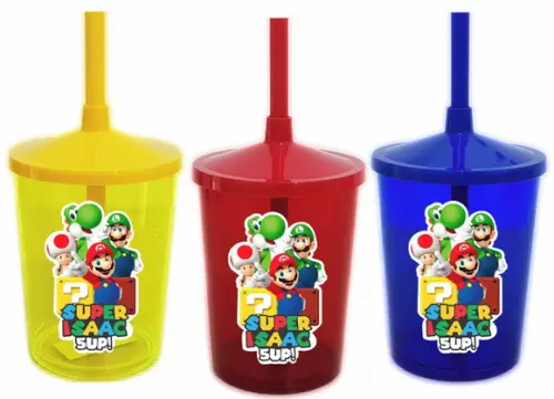 Copo Com Canudo Super Mario