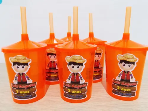 Copo Mini Shake Personalizado Festa Junina