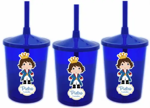 Copo Personalizado Shake com Canudo Príncipe