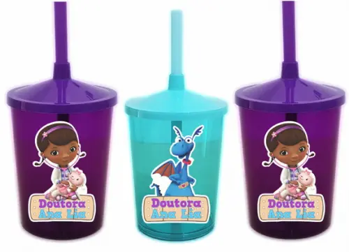 Copo Shake com Canudo Dra Brinquedos