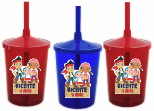 Copo Shake com Canudo Jake e os Piratas
