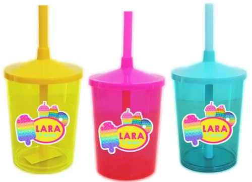 Copo Shake com Canudo Pop It