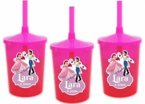 Copo Shake Twister Ariel e Príncipe