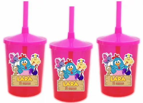 Copo Shake Twister Galinha Pintadinha Rosa