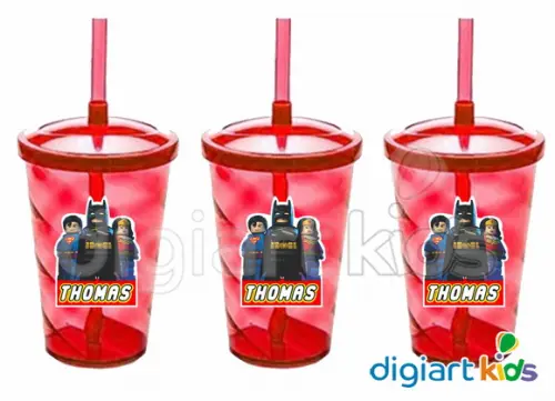 Copo Shake Twister Lego Liga da Justiça
