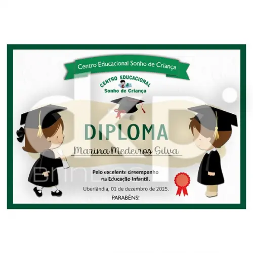 Diploma Certificado Infantil Grande A4