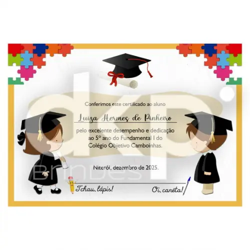 Diploma Certificado Infantil Grande A4