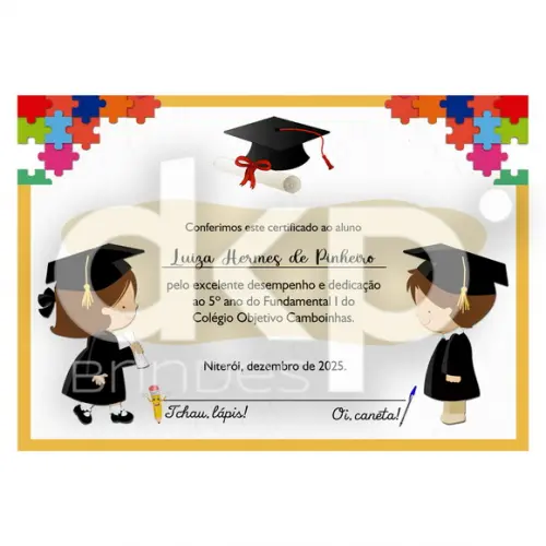 Diploma Certificado Infantil Pequeno A5
