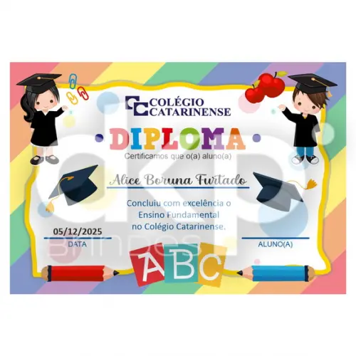 Diploma Certificado Infantil Pequeno A5