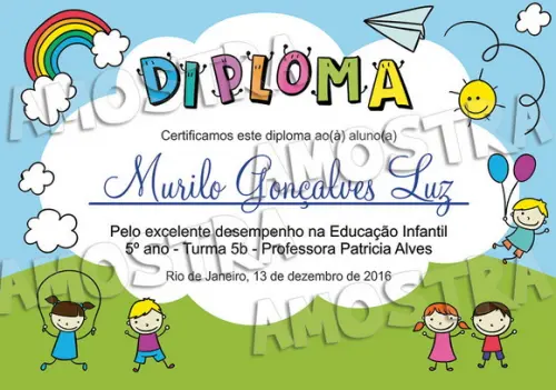 Diploma Certificado Infantil Pequeno A5