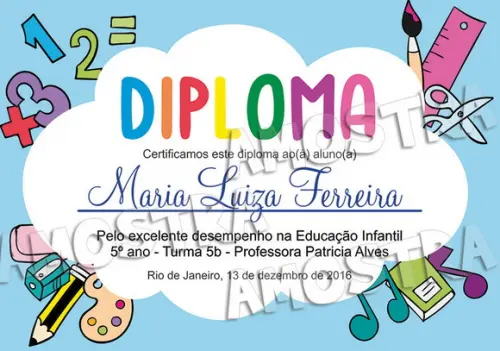 Diploma Certificado Infantil Pequeno A5