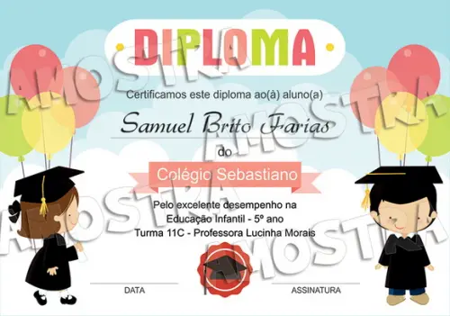 Diploma Certificado Infantil Pequeno A5