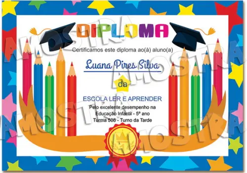 Diploma Certificado Infantil Pequeno A5