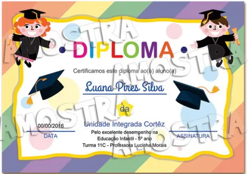 Diploma Certificado Infantil Pequeno A5