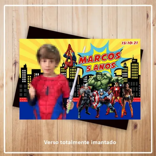 Imã de Geladeira 10x15cm Vingadores Prazo Especial