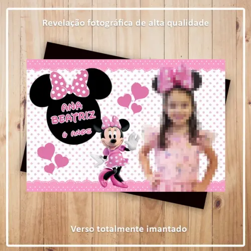 Imã de Geladeira 10x7 Minnie Rosa