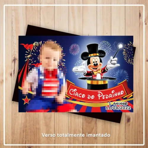 Imã de Geladeira 9x6 Circo do Mickey