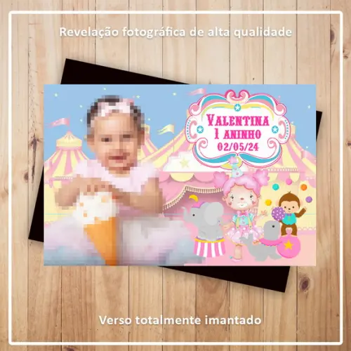 Imã de Geladeira 9x6cm Circo Rosa