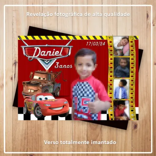 Imã de Geladeira 9x6cm Carros Disney com Fotos