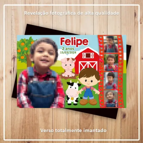 Imã de Geladeira 9x6cm Fazendinha com Fotos