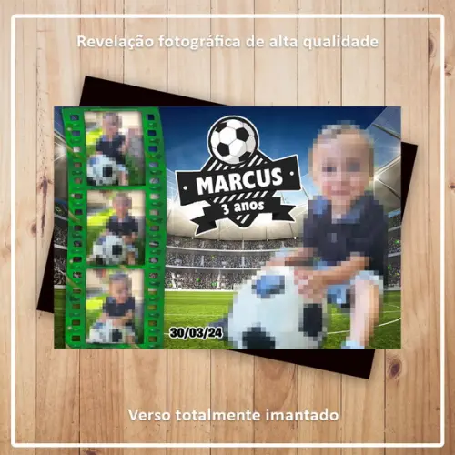 Imã de Geladeira 9x6cm Futebol com Fotos