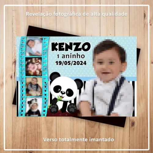 Imã de Geladeira 9x6cm Panda com Fotos
