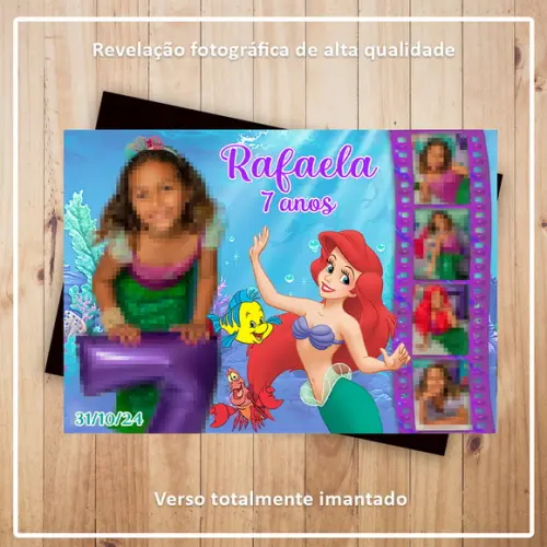 Imã de Geladeira 9x6cm Pequena Sereia com Fotos