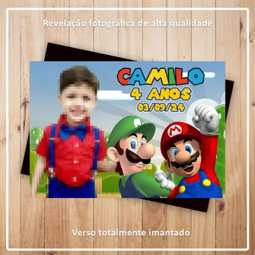 Imã de Geladeira 9x6cm Super Mário