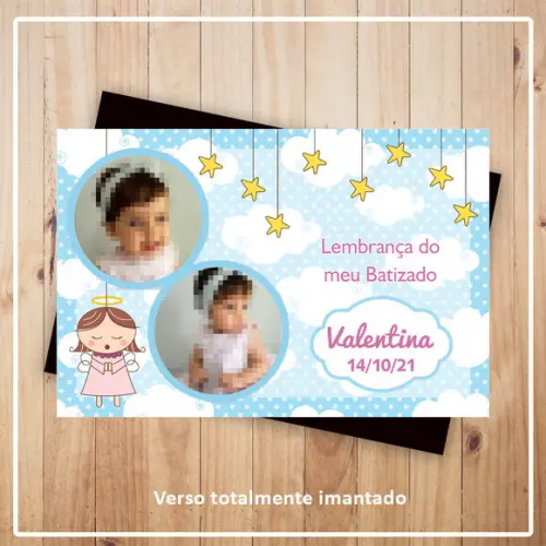 Imã de Geladeira Batizado Delicado